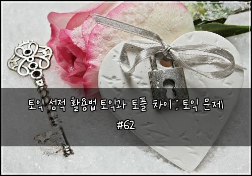 토익 성적 활용법 토익과 토플 차이 : 토익 문제 #62