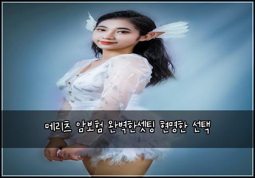 메리츠 암보험 완벽한셋팅  현명한 선택