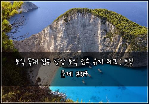 토익 독해 점수 향상 토익 점수 유지 체크 : 토익 문제 #104