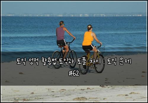 토익 성적 활용법 토익과 토플 차이 : 토익 문제 #62
