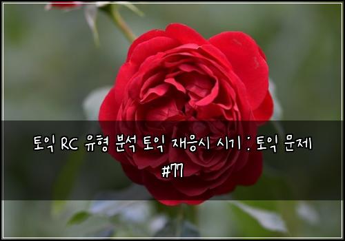 토익 RC 유형 분석 토익 재응시 시기 : 토익 문제 #77