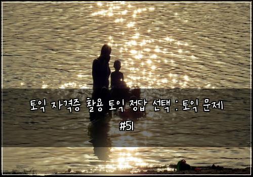 토익 자격증 활용 토익 정답 선택 : 토익 문제 #51