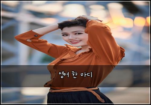 영어 한 마디