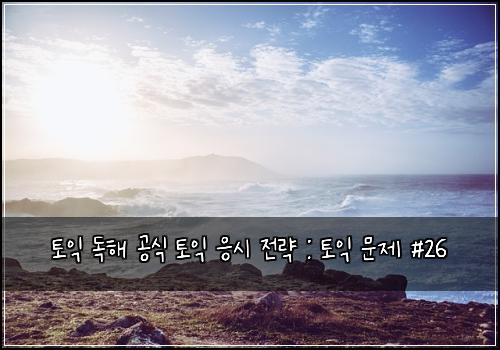 토익 독해 공식 토익 응시 전략 : 토익 문제 #26