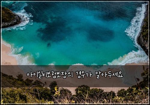 아이실비보험보장의 경우가 알아두세요