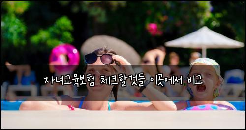 자녀교육보험 체크할것들  이곳에서 비교