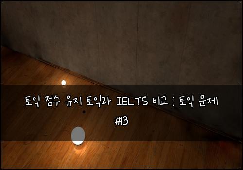 토익 점수 유지 토익과 IELTS 비교 : 토익 문제 #13