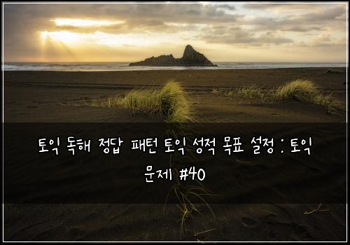 토익 독해 정답 패턴 토익 성적 목표 설정 : 토익 문제 #40