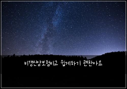 비갱신암보험비교 쉽게하기 괜찬아요