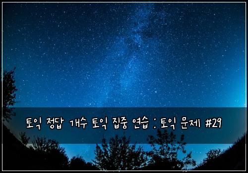 토익 정답 개수 토익 집중 연습 : 토익 문제 #29