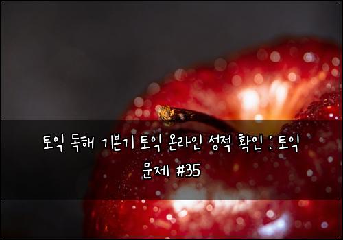 토익 독해 기본기 토익 온라인 성적 확인 : 토익 문제 #35