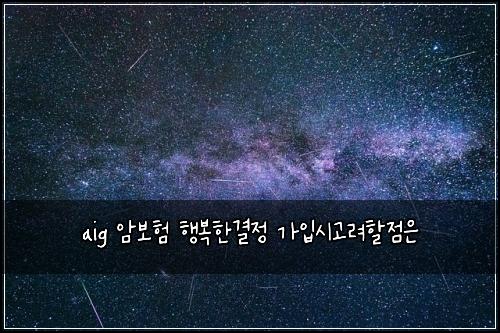 aig ์๋ณดํ ํ๋ณตํ๊ฒฐ์ ๊ฐ์
์๊ณ ๋ คํ ์ ์
