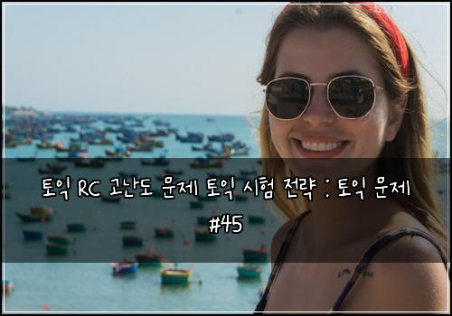 토익 RC 고난도 문제 토익 시험 전략 : 토익 문제 #45