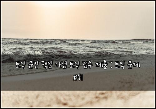 토익 문법 핵심 개념 토익 점수 제출 : 토익 문제 #41