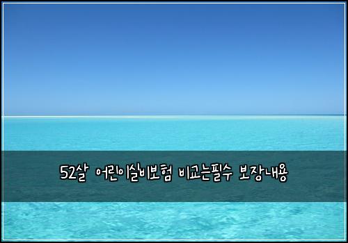 52살 어린이실비보험 비교는필수  보장내용