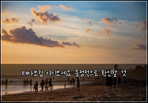 태아보험 여기보세요  중점적으로 확인할 것