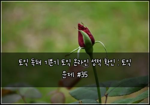 토익 독해 기본기 토익 온라인 성적 확인 : 토익 문제 #35