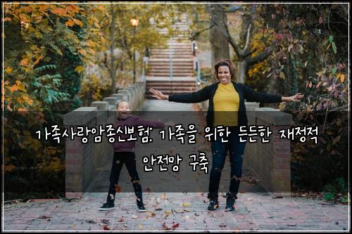 가족사랑암종신보험: 가족을 위한 든든한 재정적 안전망 구축