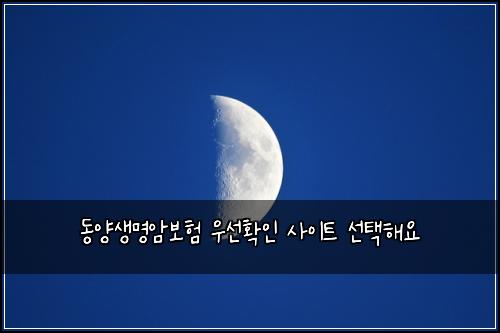 동양생명암보험 우선확인  사이트 선택해요