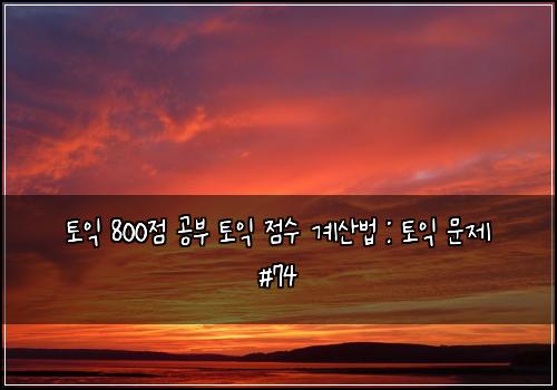 토익 800점 공부 토익 점수 계산법 : 토익 문제 #74