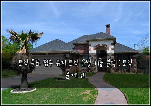토익 목표 점수 유지 토익 문법 기출 분석 : 토익 문제 #1