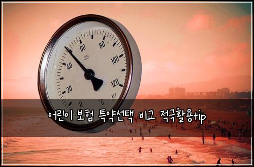 어린이 보험 특약선택  비교 적극활용tip