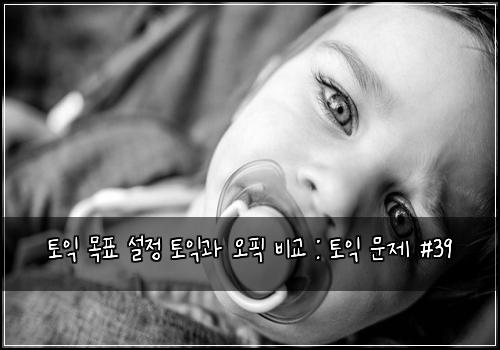 토익 목표 설정 토익과 오픽 비교 : 토익 문제 #39