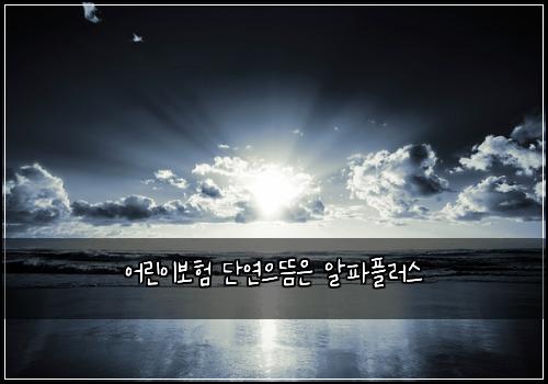 어린이보험 단연으뜸은  알파플러스