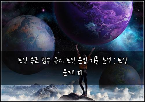 토익 목표 점수 유지 토익 문법 기출 분석 : 토익 문제 #1