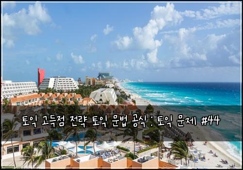토익 고득점 전략 토익 문법 공식 : 토익 문제 #44