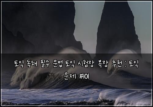 토익 독해 필수 문법 토익 시험장 복장 추천 : 토익 문제 #101