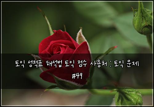 토익 성적표 해석법 토익 점수 사용처 : 토익 문제 #49