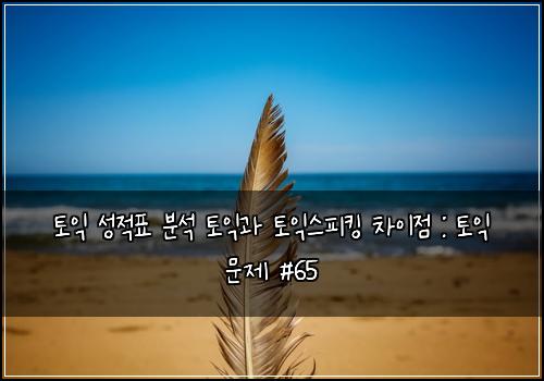 토익 성적표 분석 토익과 토익스피킹 차이점 : 토익 문제 #65