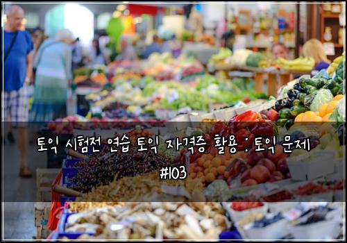 토익 시험전 연습 토익 자격증 활용 : 토익 문제 #103