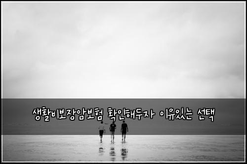 생활비보장암보험 확인해두자  이유있는 선택