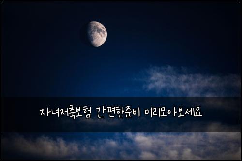 자녀저축보험 간편한준비  미리모아보세요