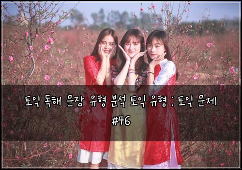 토익 독해 문장 유형 분석 토익 유형 : 토익 문제 #46