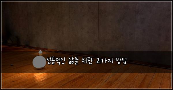 성공적인 삶을 위한 21가지 방법