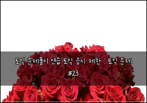 토익 문제풀이 연습 토익 응시 제한 : 토익 문제 #23