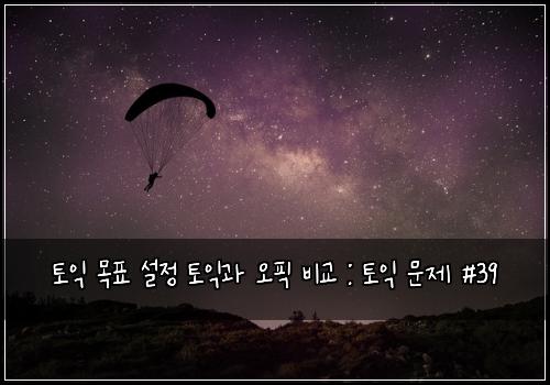토익 목표 설정 토익과 오픽 비교 : 토익 문제 #39
