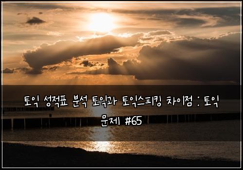 토익 성적표 분석 토익과 토익스피킹 차이점 : 토익 문제 #65
