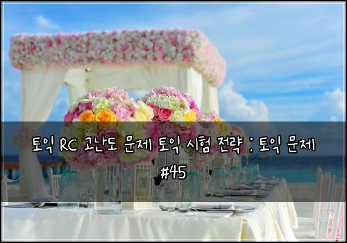토익 RC 고난도 문제 토익 시험 전략 : 토익 문제 #45