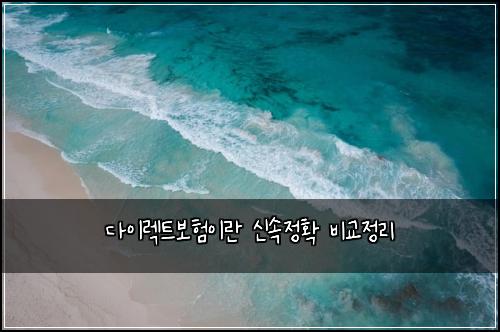 다이렉트보험이란 신속정확 비교정리