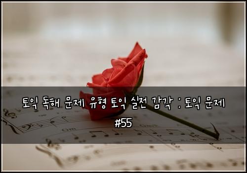 토익 독해 문제 유형 토익 실전 감각 : 토익 문제 #55