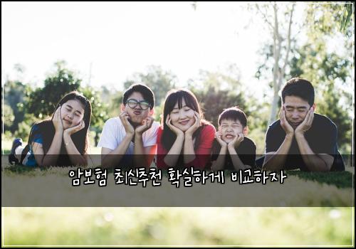 암보험 최신추천  확실하게 비교하자