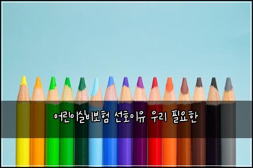 어린이실비보험 선호이유  우리 필요한