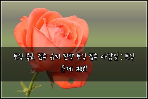 토익 목표 점수 유지 전략 토익 접수 마감일 : 토익 문제 #107