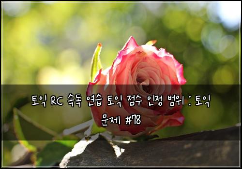 토익 RC 속독 연습 토익 점수 인정 범위 : 토익 문제 #78