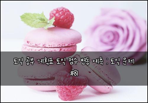 토익 공부 계획표 토익 점수 변동 예측 : 토익 문제 #81