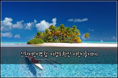 신한어린이보험 저렴히확인  어린이들에게
